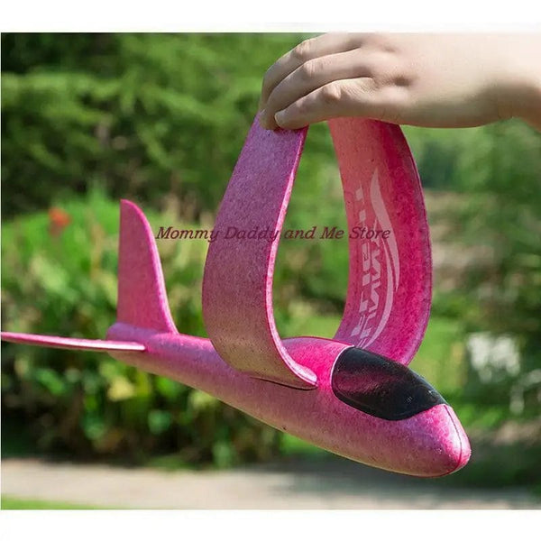 Planet Gates Foam Hand Throwing Airplanes Toy 37cm 48cm Flight Mode Glider Inertia Planes Model Aircraft Planes for Kids Outdoor Sport