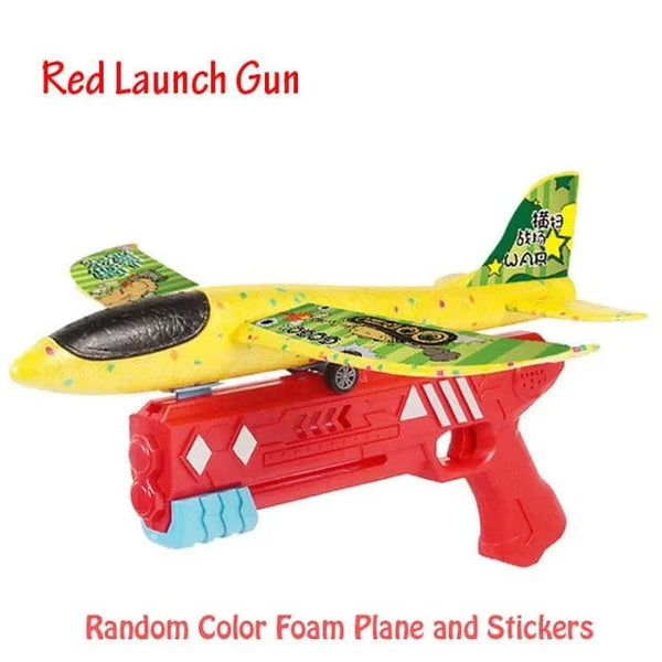 Planet Gates Foam Plane 10M Launcher Catapult Glider Airplane Gun Toy Children Outdoor Game Bubble Model Shooting Fly Roundabout Toys