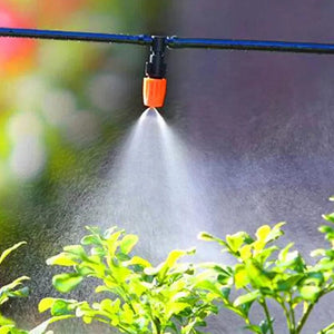 Planet Gates Fog Nozzles Irrigation Kit 5M-20M Garden Automatic Spray Misting Plant Watering System with 4/7 PE Hose and Connector