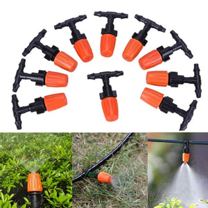 Planet Gates Fog Nozzles Irrigation Kit 5M-20M Garden Automatic Spray Misting Plant Watering System with 4/7 PE Hose and Connector