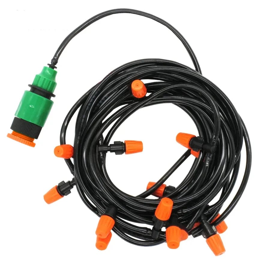 Planet Gates Fog Nozzles Irrigation Kit 5M-20M Garden Automatic Spray Misting Plant Watering System with 4/7 PE Hose and Connector