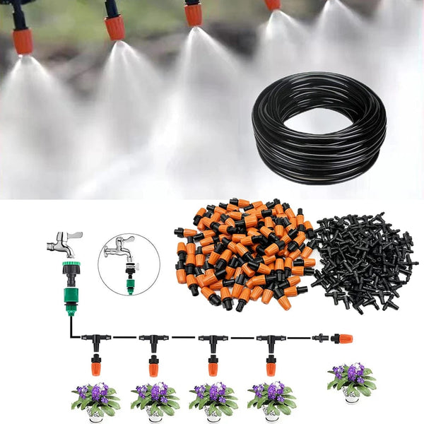 Planet Gates Fog Nozzles irrigation system Portable Misting Automatic Watering 5-40m Garden hose Spray head with 4/7mm tee and connector