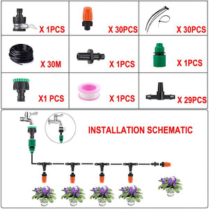 Planet Gates Fog Nozzles irrigation system Portable Misting Automatic Watering 5-40m Garden hose Spray head with 4/7mm tee and connector