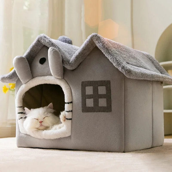 Planet Gates Foldable Cat House Winter Warm Chihuahua Cave Bed Cat Basket for Small Dogs Warm Soft Cat Bed Mat Kennel Puppy House Deep Sleep