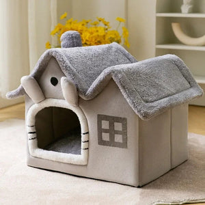 Planet Gates Foldable Cat House Winter Warm Chihuahua Cave Bed Cat Basket for Small Dogs Warm Soft Cat Bed Mat Kennel Puppy House Deep Sleep