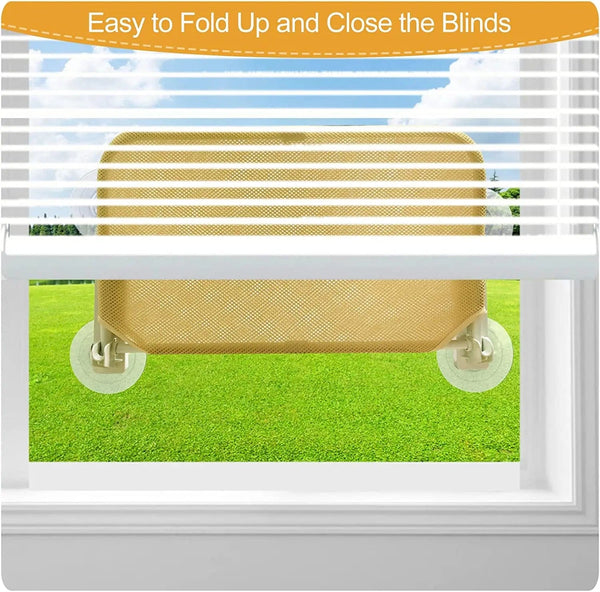 Planet Gates Foldable Cat Window Perch Cordless Cat Window Hammock with 4 Strong Suction Cups Windowsill Cat Beds Seat for Indoor Cats Inside