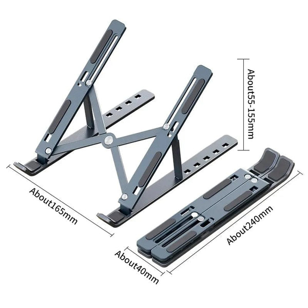 Planet Gates Foldable Laptop Stand Adjustable Portable Notebook Bracket Support Base Aluminum Alloy Holder For Macbook Laptop PC Accessories