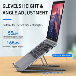 Planet Gates Foldable Laptop Stand Adjustable Portable Notebook Bracket Support Base Aluminum Alloy Holder For Macbook Laptop PC Accessories
