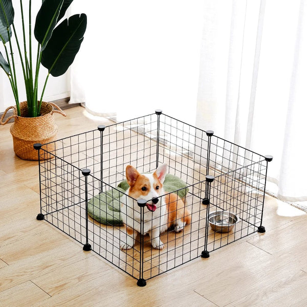 Planet Gates Foldable Pet Playpen Crate Iron Dog Fence Small Animal Cage Puppy Kennel House Cage Puppy Kitten Cat Dog Enclosure Pet Items