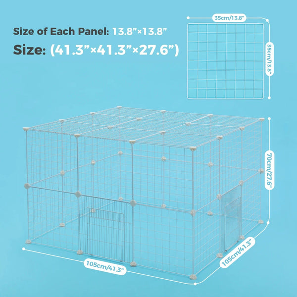 Planet Gates Foldable Pet Playpen Crate Iron Dog Fence Small Animal Cage Puppy Kennel House Cage Puppy Kitten Cat Dog Enclosure Pet Items