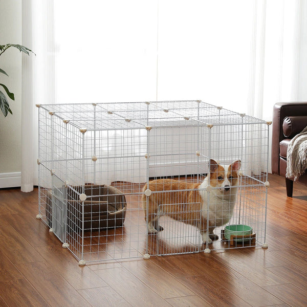Planet Gates Foldable Pet Playpen Crate Iron Dog Fence Small Animal Cage Puppy Kennel House Cage Puppy Kitten Cat Dog Enclosure Pet Items