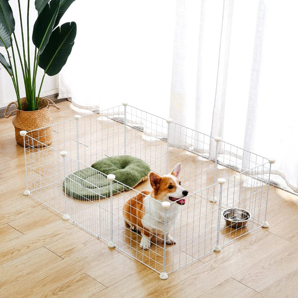 Planet Gates Foldable Pet Playpen Crate Iron Dog Fence Small Animal Cage Puppy Kennel House Cage Puppy Kitten Cat Dog Enclosure Pet Items