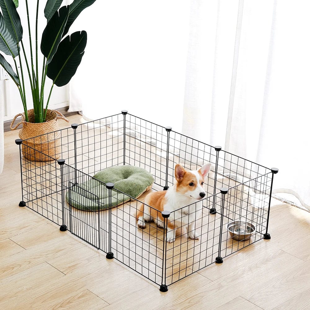 Planet Gates Foldable Pet Playpen Crate Iron Dog Fence Small Animal Cage Puppy Kennel House Cage Puppy Kitten Cat Dog Enclosure Pet Items