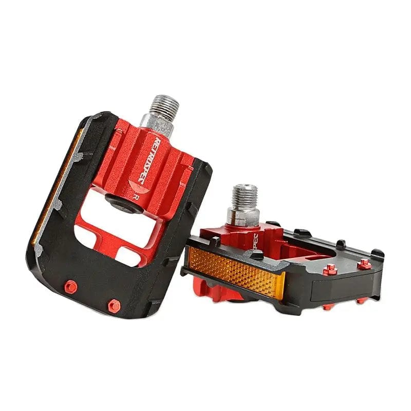 Planet Gates Folding Bike Pedals Foldable Pedal MTB Road Bike Road Bike Anti-Skid Reflective Sealed Bearing Cr-Mo Universal Pedals 9/16