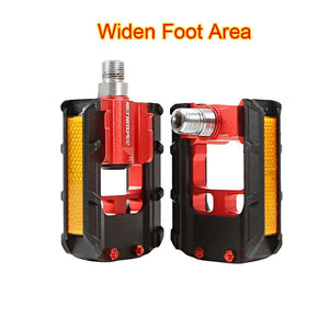 Planet Gates Folding Bike Pedals Foldable Pedal MTB Road Bike Road Bike Anti-Skid Reflective Sealed Bearing Cr-Mo Universal Pedals 9/16