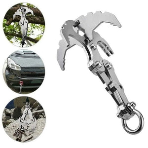 Planet Gates Folding Gravity Grab Hook Outdoor Rock Climbing Rescue Claw Survival Mountaineering Hook Tool Multifunctional Stainless Steel