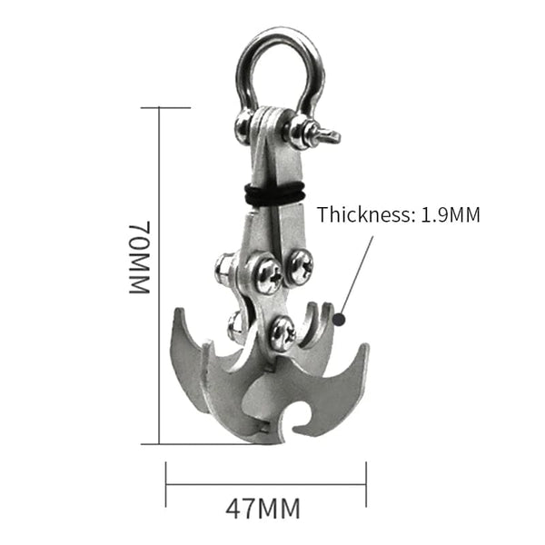 Planet Gates Folding Gravity Grab Hook Outdoor Rock Climbing Rescue Claw Survival Mountaineering Hook Tool Multifunctional Stainless Steel