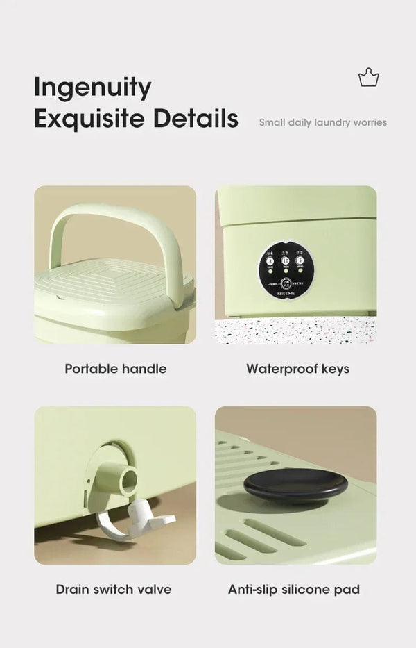 Planet Gates Folding Washing Machine Clothes Sock Barrel Washing Machine Centrifuge Mini Underwear Portable Washing Machine for Dehydration