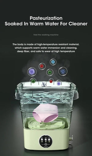 Planet Gates Folding Washing Machine Clothes Sock Barrel Washing Machine Centrifuge Mini Underwear Portable Washing Machine for Dehydration