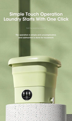 Planet Gates Folding Washing Machine Clothes Sock Barrel Washing Machine Centrifuge Mini Underwear Portable Washing Machine for Dehydration