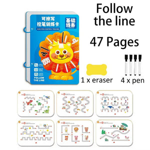 Planet Gates Follow the line Magic Montessori Drawing Magical Tracing Workbook Reusable Practice Copybook Control Training Book Children Education Stationery