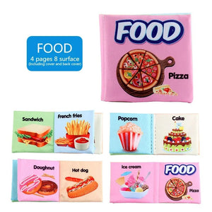 Planet Gates food Baby Cloth Books Enlightenment Early Educational Toys Kids Fruits Animal Numbers Food Cognitive Book for Toddlers 12-72 Month