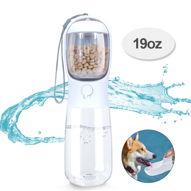 Planet Gates Food Grade material 2 in 1 Portable Pet Dog Water and Food Bottle for Walking Feeder for Dogs Drinking Bottle