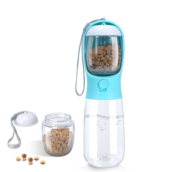 Planet Gates Food Grade material 2 in 1 Portable Pet Dog Water and Food Bottle for Walking Feeder for Dogs Drinking Bottle