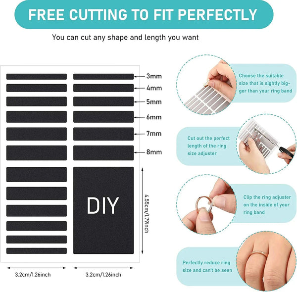 Planet Gates For Any Rings Size Adjust Stickers Silicone Transparent Big Size Ring Invisible Fixed Tightener Reducer Resizing Jewelry Tools