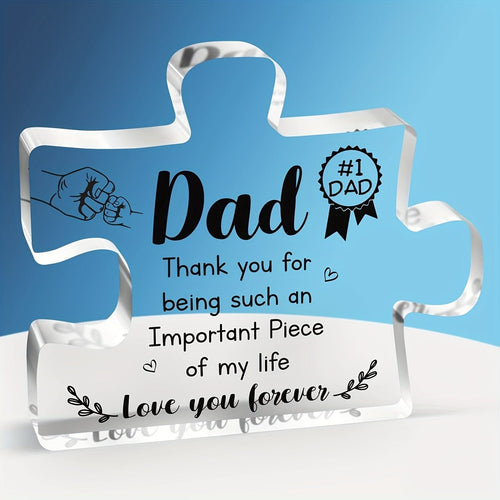 Planet Gates For Dad 1pc Acrylic Puzzle Plaque, Gifts For Dad - Acrylic Block Puzzle Plaque Decorations - Delicate Dad Gifts From Daughter Son - Christmas Thanksgiving Birthday Gifts For Dad, Home Living Room Office Cafe Decor
