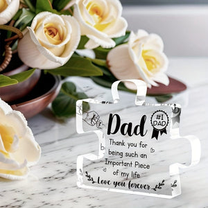 Planet Gates For Dad 1pc Acrylic Puzzle Plaque, Gifts For Dad - Acrylic Block Puzzle Plaque Decorations - Delicate Dad Gifts From Daughter Son - Christmas Thanksgiving Birthday Gifts For Dad, Home Living Room Office Cafe Decor