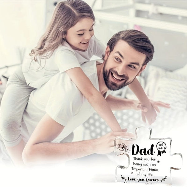 Planet Gates For Dad 1pc Acrylic Puzzle Plaque, Gifts For Dad - Acrylic Block Puzzle Plaque Decorations - Delicate Dad Gifts From Daughter Son - Christmas Thanksgiving Birthday Gifts For Dad, Home Living Room Office Cafe Decor