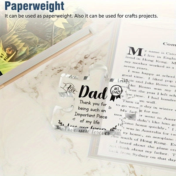 Planet Gates For Dad 1pc Acrylic Puzzle Plaque, Gifts For Dad - Acrylic Block Puzzle Plaque Decorations - Delicate Dad Gifts From Daughter Son - Christmas Thanksgiving Birthday Gifts For Dad, Home Living Room Office Cafe Decor