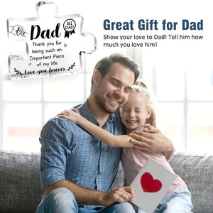 Planet Gates For Dad 1pc Acrylic Puzzle Plaque, Gifts For Dad - Acrylic Block Puzzle Plaque Decorations - Delicate Dad Gifts From Daughter Son - Christmas Thanksgiving Birthday Gifts For Dad, Home Living Room Office Cafe Decor