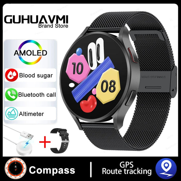 Planet Gates For Galaxy Watch 6 / Silver 2024 New For Samsung Galaxy Watch 6 Classic Smart Watch Men Women Custom Dial HD AMOLED Voice Call NFC GPS Tracker Sport Watches