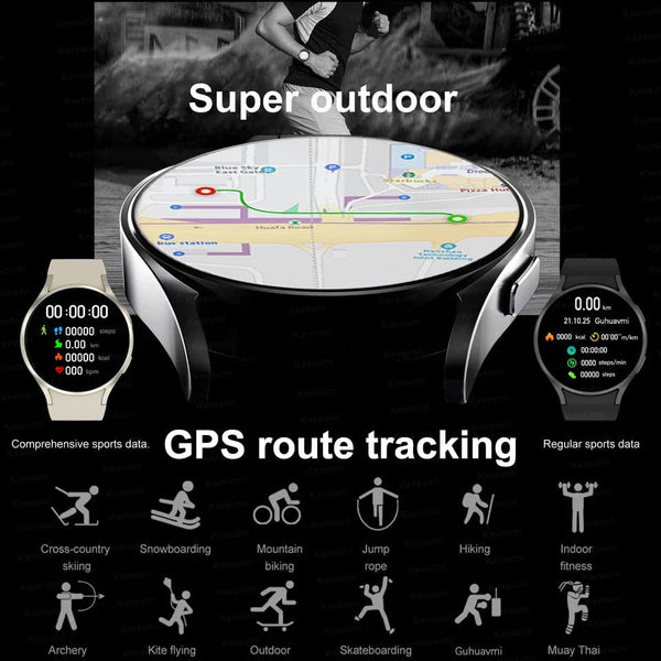 Planet Gates For Galaxy Watch 6 / Silver 2024 New For Samsung Galaxy Watch 6 Classic Smart Watch Men Women Custom Dial HD AMOLED Voice Call NFC GPS Tracker Sport Watches