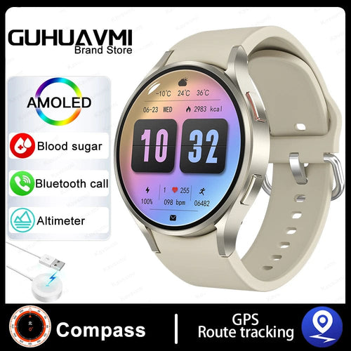 Planet Gates For Galaxy Watch 6 / Silver 2024 New For Samsung Galaxy Watch 6 Classic Smart Watch Men Women Custom Dial HD AMOLED Voice Call NFC GPS Tracker Sport Watches