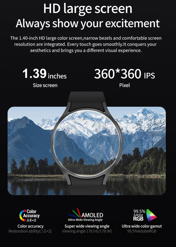 Planet Gates For Galaxy Watch 6 / Silver 2024 New For Samsung Galaxy Watch 6 Classic Smart Watch Men Women Custom Dial HD AMOLED Voice Call NFC GPS Tracker Sport Watches