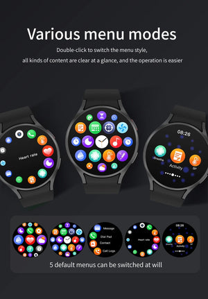 Planet Gates For Galaxy Watch 6 / Silver 2024 New For Samsung Galaxy Watch 6 Classic Smart Watch Men Women Custom Dial HD AMOLED Voice Call NFC GPS Tracker Sport Watches