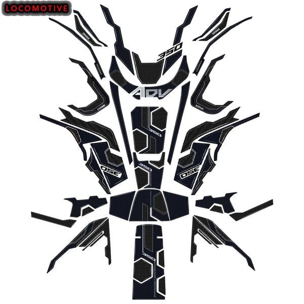 Planet Gates For HONDA ADV350 ADV 350 2022 2023 3D Motorcycle Resin Epoxy Sticker Protection Kit Tank Pad Anti Scratch Decal Non-slip