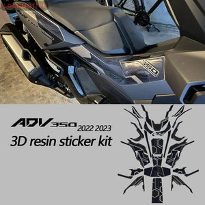 Planet Gates For HONDA ADV350 ADV 350 2022 2023 3D Motorcycle Resin Epoxy Sticker Protection Kit Tank Pad Anti Scratch Decal Non-slip