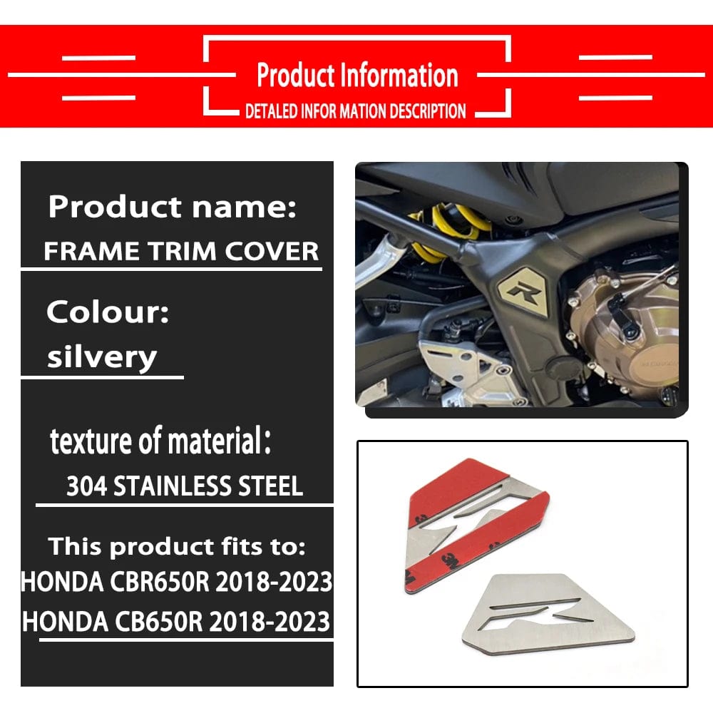 Planet Gates FOR HONDA CBR650R CB650R CBR 650R CB 650R 2018 2019 2020 2021 2022 2023 Motorcycle accessories Frame trim cover stainless steel
