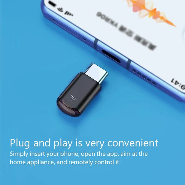 Planet Gates For iPhone Black USB Type C Smart IR Remote Control Phone APP Mini Adapter Infrared Transmitter For iPhone Smartphone TV Box Air Conditioner