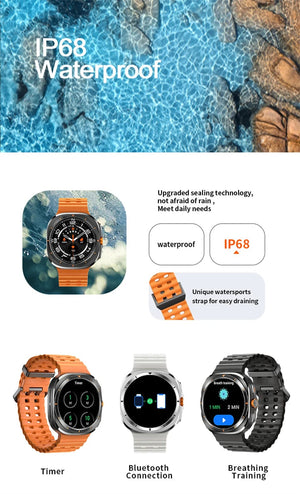 Planet Gates For Samsung Galaxy Watch Ultra NFC GPS Track Compass Smart Watch Men 1.43 Inch AMOLED Always Display Screen BT Call Smartwatch