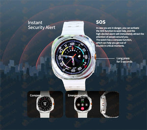 Planet Gates For Samsung Galaxy Watch Ultra NFC GPS Track Compass Smart Watch Men 1.43 Inch AMOLED Always Display Screen BT Call Smartwatch