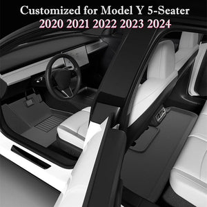 Planet Gates For Tesla Model Y 2020-2024 5-Seater RHD LHD Floor Mats XPE Fully Anti-Slip All-Weather Trunk Mats for Model Y Car Floor Liners
