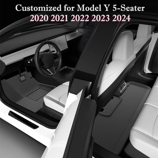 Planet Gates For Tesla Model Y 2020-2024 5-Seater RHD LHD Floor Mats XPE Fully Anti-Slip All-Weather Trunk Mats for Model Y Car Floor Liners