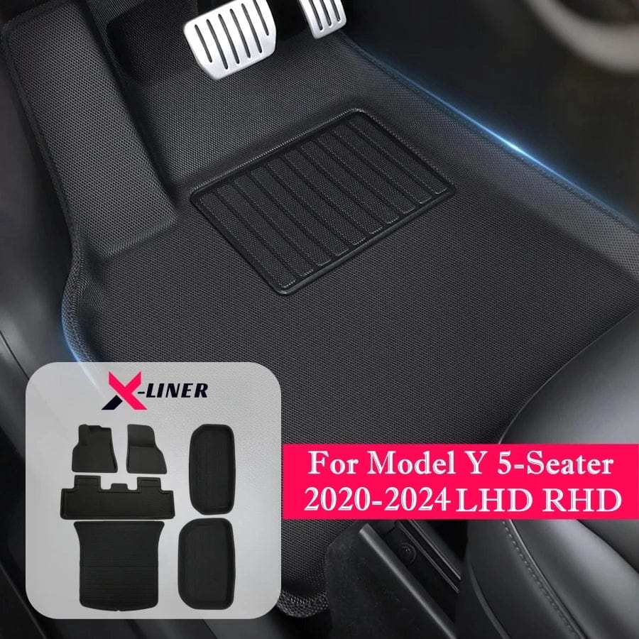 Planet Gates For Tesla Model Y 2020-2024 5-Seater RHD LHD Floor Mats XPE Fully Anti-Slip All-Weather Trunk Mats for Model Y Car Floor Liners