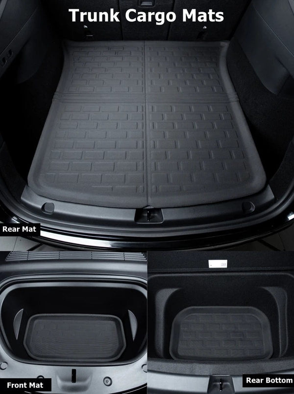 Planet Gates For Tesla Model Y 2020-2024 5-Seater RHD LHD Floor Mats XPE Fully Anti-Slip All-Weather Trunk Mats for Model Y Car Floor Liners