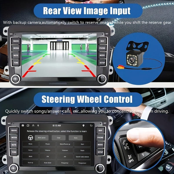 Planet Gates For VW 7-Inch Android 13 Car Stereo GPS Car Navigation WiFi Touchscreen Car Radio With Cordless Phone WiFi Mirror Link FM RDS Radio